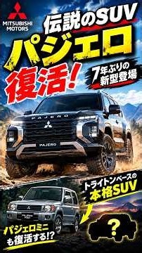 【新型パジェロ復活】7年ぶり復活！パジェロミニも登場するのか!?🔥-- 7年ぶり復活！新型パジェロがランクル一強を脅かす3つの理由 #三菱パジェロ #新型パジェロ #パジェロ復活 #三菱自動車