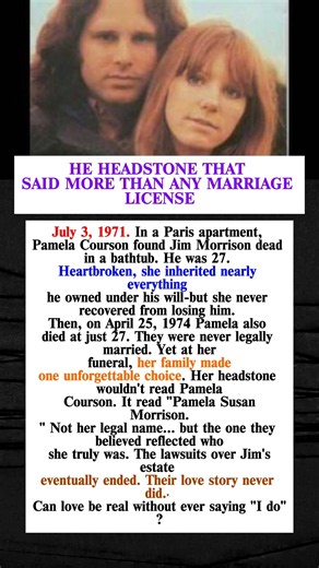 A Love That Outlived Death: The Jim Morrison & Pamela Courson Story😎