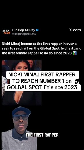 NICKI MINAJ FIRST RAPPER TO REACH NUMBER 1 on GOLBAL #rap #hiphop #nickiminaj #justinbieber #fyp