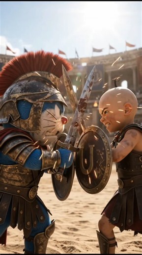 🔥 DORAEMON vs UPIN IPIN — THE ULTIMATE GLADIATOR BATTLE! ⚔️😱 #Shorts