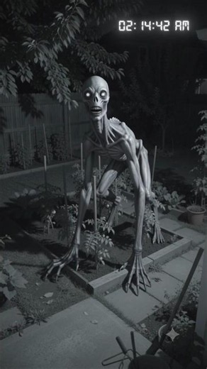 👽 Backyard Security Camera Caught an Alien?! #Alien #CaughtOnCamera #Horror #Scary #TheHauntedLens