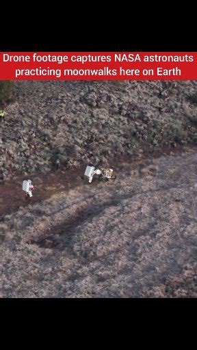 Drone captures NASA astronauts doing moonwalks here on Earth 🌕🚀 Drone footage shows NASA astronauts Kate Rubins and Andre Douglas conducting nighttime simulated moonwalks in the Arizona desert during JETT 5, a major field test supporting NASA’s Artemis program. The volcanic terrain near Flagstaff closely mirrors the Moon’s surface, allowing astronauts to practice spacewalks (EVAs), test mobility systems, and refine communication with Mission Control in Houston—especially under the harsh lighti