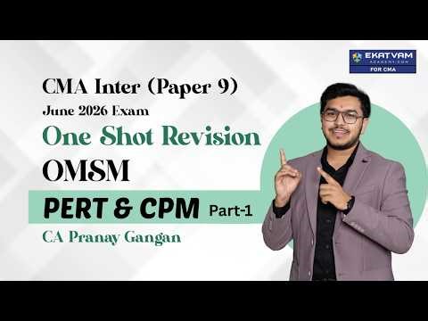 Network Analysis Part-1 | Operations Management | OMSM Revisions | CMA Inter Group 2 | CA Pranay