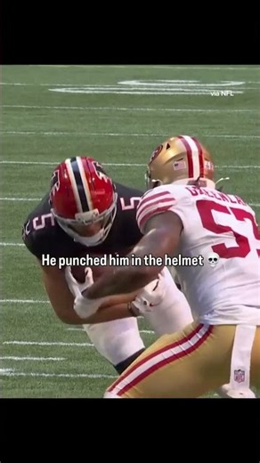 Dre Greenlaw with the left hook on Drake London