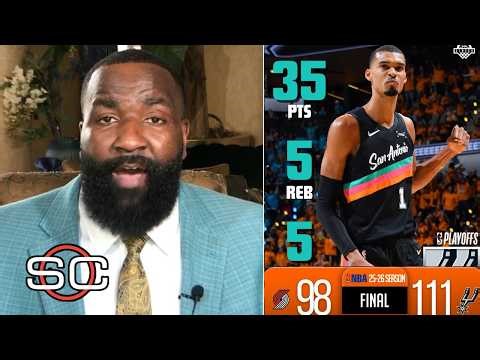 "Wemby is NOT HUMAN" - ESPN reacts Victor makes playoff history as Spurs dominated Blazers in Game 1