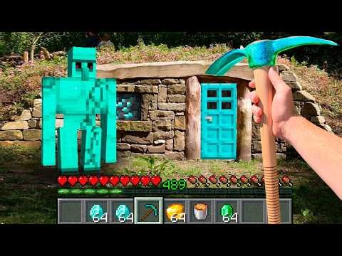 Minecraft in Real Life MOVIE - GOLEM BATTLE in Realistic Minecraft FILM 創世神第一人稱真人版