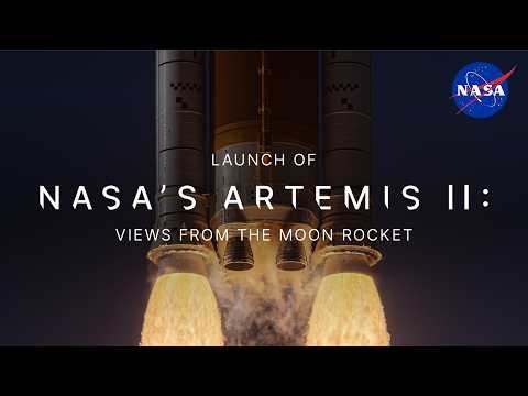 Launch of NASA's Artemis II: Moon Rocket Camera Views