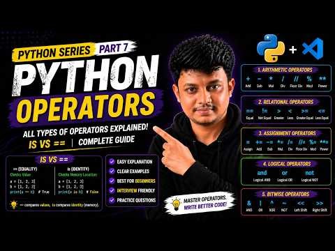 Python Operators Full Tutorial | Arithmetic, Relational, Logical, Bitwise & Assignment