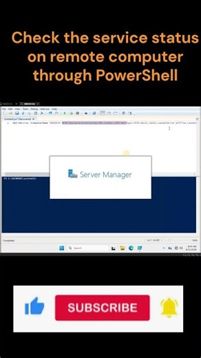 Check the service status on remote computer through PowerShell