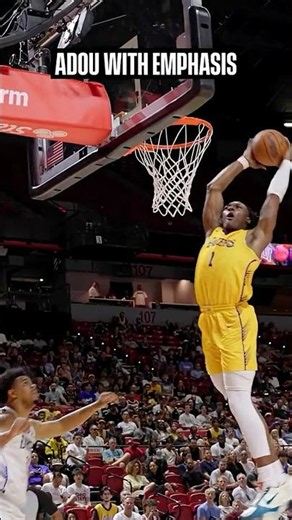 Does anyone dunk as hard as Adou Thiero? #Lakers