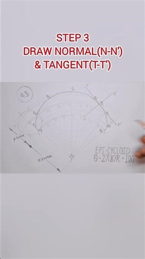 How to draw Normal & Tangent on epi-cycloid #engineeringcurves#epicycloid#anildubey#technicaldrawing