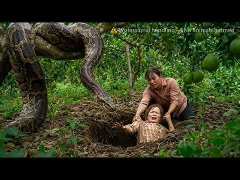 72-Hour Escape - Girl Trapped in Giant Python Trap, Brave Sister Rescues Herself