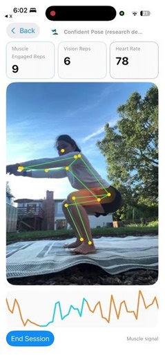 Muscle sensor shows muscles first in real-time