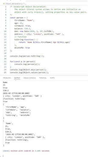 JavaScript Object declaration