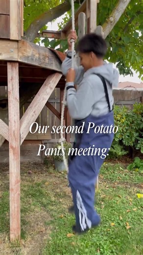 The pants we have on have potato’s in them to allow us to experience h...