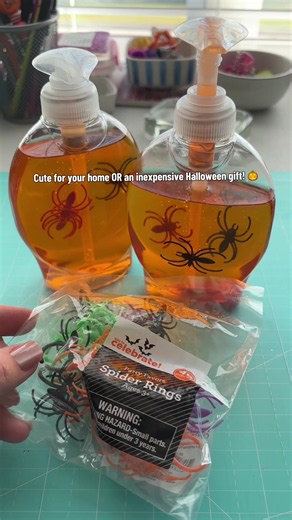 Remember my Halloween soap fail? 😂🎃 I tried again—this time with little spider rings—and it worked SO much better! 🕷️ I love how these turned out, and they’re such a cute, inexpensive way to add a little Halloween to your kitchen or bathroom. They’d make a fun little Halloween gift, too! 🧡🖤 Sometimes a craft fail just needs a second try! 🙌 #HalloweenDIY #HalloweenCrafts #HalloweenDecor #diygiftideas #CraftFail