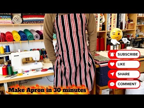 How to Make an Apron at Home in 30 Minutes! 🧵 (Easy Sewing Tutorial) #diycrafts 