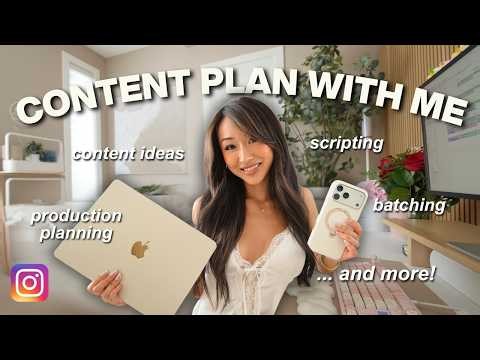 How I Batch 30 Days of Content in ONE DAY (Full ClickUp PLANNING System) | WORK WITH ME 👩🏻‍💻🍵