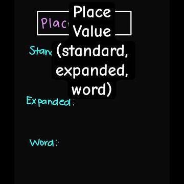 Place Value (standard, expanded, word) | quick notes to remember