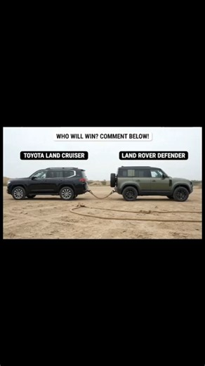 Toyota Land Cruiser vs Land Rover Defender 🔥 Tug of War — Who Wins? #landroverdefender
