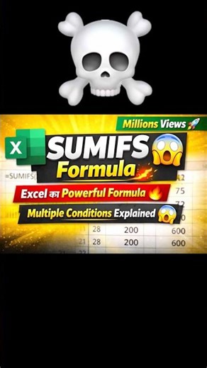 SUMIFS Formula Explained 🔥 | Excel का सबसे Powerful Formula | Multiple Conditions”Shorts”
