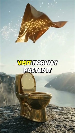 Norway's reply to Trump's insult: a golden toilet #Shorts