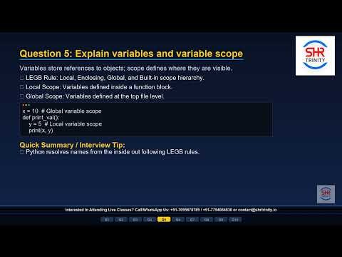 Python Interview Questions Series | Part 1: Python Basics | Questions 1–10|SHR Trinity
