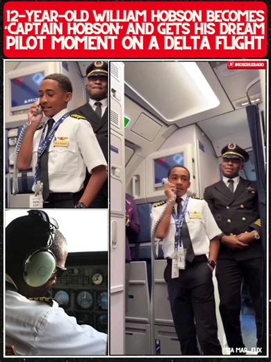 12-year-old William Hobson, who dreams of becoming a pilot, became “Captain Hobson” aboard Delta’s DREAM Flight 🥹👏🏾 #delta #pilot #dream 🎥 mar_flix