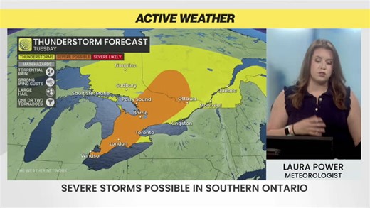 Severe storms possible today in southern Ontario