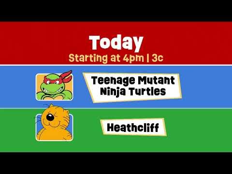 4 turtles, 1 cat, 5 days a week on MeTV Toons! Catch the TMNT and Heathcliff today at 4pm | 3c!