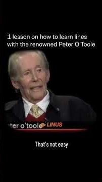 Peter O'Toole on the Forgotten Art of Studying a Script