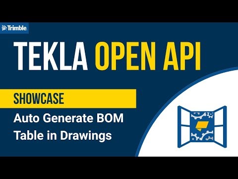Tekla Open API (Tekla Structures) — Auto Generate BOM Table in Drawings | C# Plugin Showcase