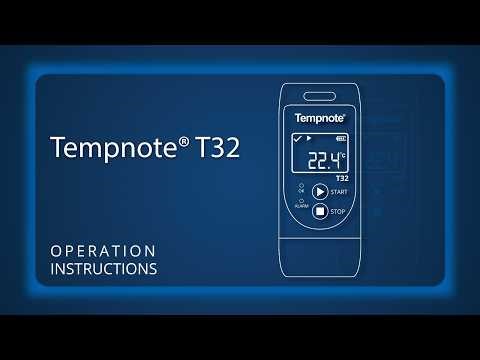 Tempnote T32 Data logger Operation instructions