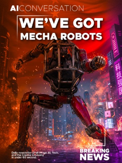 🤯 China just sold the world's first rideable mecha robot. It costs $574,000. ✅ The Unitree GD01 is 2.8 meters tall, weighs 500kg with a pilot, walks on two legs and shifts to four on command ✅ Unitree shipped 5,500 humanoid robots in 2025. Figure AI and Agility Robotics shipped 150 each. Tesla has sold zero. ✅ Revenue up 335% in 2025 with a 60% gross margin, profitable every year since 2020 ✅ A $6.2 billion IPO on Shanghai's STAR Market is up for review on June 1st ✅ The frame has exposed wirin