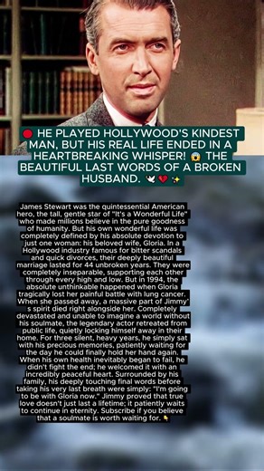 🔴 He couldn't live a single day without her... 😭 The heartbreaking true love of James Stewart.
