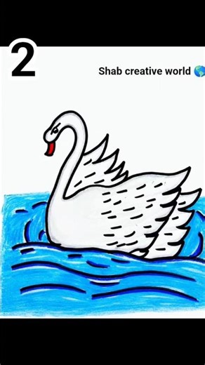 2 Number Drawing Hack 🦢✨ | easy swan in 30 sec | #drawing #art #shorts #viral