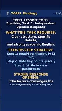 TOEFL Speaking Task 1: Independent Opinion Response | Learn English Daily