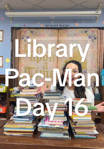 Library Pac-Man: Day 16 In order to keep the stats sustainable (and less like a weather report), I’m moving them back to the end, and I’m also switching a few things to being weekly updates rather than daily. Honestly, I just needed the reminder that I should continue making content that I genuinely want to make, not the stuff that I feel like I HAVE to make. All that being said, book repair videos incoming!! #schoollibrarian #librarytok #bookreturn #checkin #librarypacman