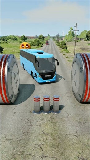 Long City Buses & Capsule Bus vs Hydraulic Crush - BeamNG.drive