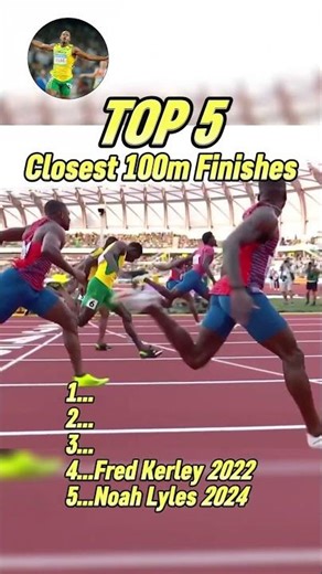 Top 5 CLOSEST 100M FINISHES Ever in Sprinting History!