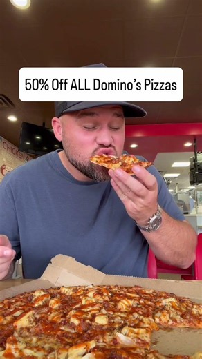 Domino’s is offering 50% OFF ALL menu-priced pizzas right now! 🍕🙌 And if you’re trying to get more