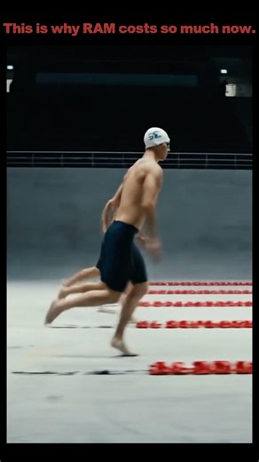 UNBELIEVABLE — Swimmers Dive Into an EMPTY Pool — This Is Why RAM Costs So Much Now 😱 #fyp #viral