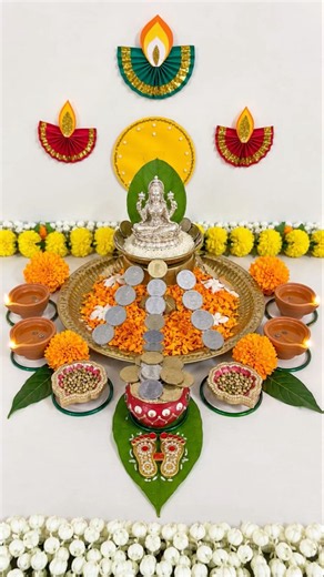 Diy Dhanteras / Laxmipujan decoration ideas #laxmipujan #diwalidecoration #dhanteras #diwalishorts