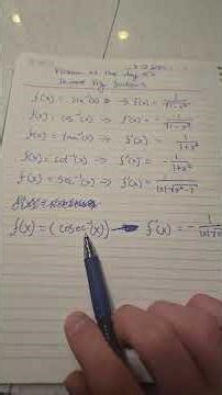 Problem of the day 53: Derivatives of inverse trig fuctions