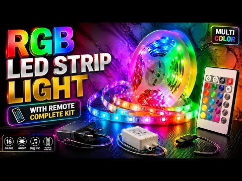 RGB LED Strip Light Full Setup 🔥 | Complete Kit with Remote Control | DIY Room Lighting Setup