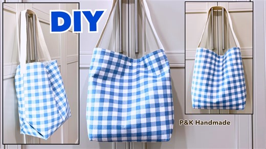Easy To Make! Diy Tote Bag Sewing Tutorial | #diy #totebag #sewingprojects #diyideas #sewing #handmade #ecobag #bag #tipsandtricks #pkhandmade | P&K Handmade