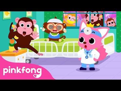 🐒 Five Little Monkeys go Faster & Faster! | Monkey Banana Song | Pinkfong Official