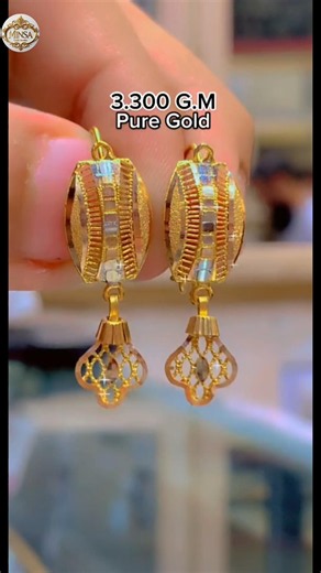 3.300 Gram Pure Gold Earrings Design 2026 ✨ | Latest 22K Lightweight Gold Earrings#viralvideo