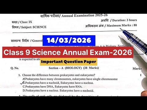 Class 9 Science Annual Exam Paper 14 March 2026 With detailed solutions 