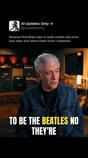 Musician Rick Beato says AI audio models only remix past styles and cannot match iconic composers.